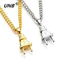 Load image into Gallery viewer, New Gold-color Electrical Plug Shape Pendants Necklaces