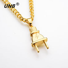 Load image into Gallery viewer, New Gold-color Electrical Plug Shape Pendants Necklaces