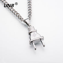Load image into Gallery viewer, New Gold-color Electrical Plug Shape Pendants Necklaces