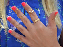 Load image into Gallery viewer, QCOOLJLY New 6pcs /lot Shiny Punk style Gold Color