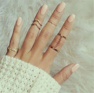 QCOOLJLY New 6pcs /lot Shiny Punk style Gold Color