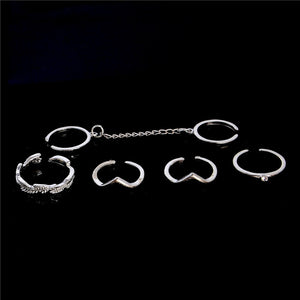 QCOOLJLY New 6pcs /lot Shiny Punk style Gold Color