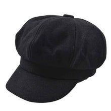 Load image into Gallery viewer, Retro Autumn Winter Women Girl Faux Wool Solid Color Peaked Cap Flat Hat Berets