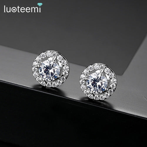 LUOTEEMI Hot Sale Silver Color AAA Cubic Zirconia Brilliant