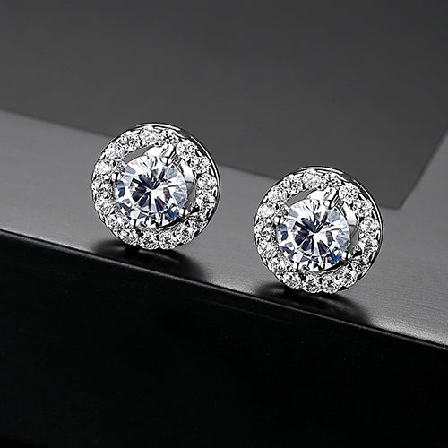 LUOTEEMI Hot Sale Silver Color AAA Cubic Zirconia Brilliant