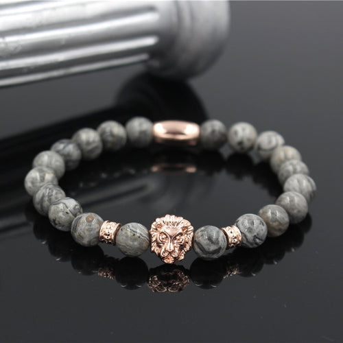PINIYA New Fashion Vintage Rose Gold Color Lion Head & Tube Charm