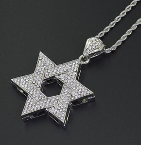 Full Iced Out Bling Rapper's Watch And CZ Crystal Hexagram