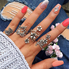 Load image into Gallery viewer, Tocona 4pcs/set Antique Silver Vintage Bohemia Rings