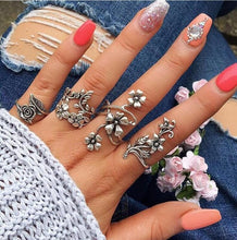 Load image into Gallery viewer, Tocona 4pcs/set Antique Silver Vintage Bohemia Rings
