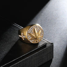 Load image into Gallery viewer, Iced Out Bling Gold Color Ring