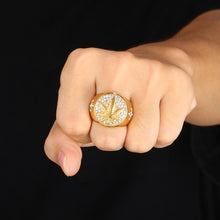Load image into Gallery viewer, Iced Out Bling Gold Color Ring