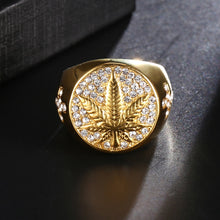 Load image into Gallery viewer, Iced Out Bling Gold Color Ring