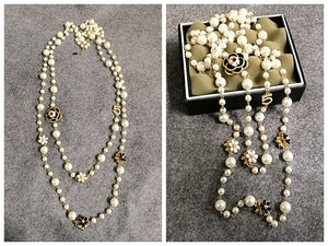 Mimiyagu Long Simulated Pearl Necklace