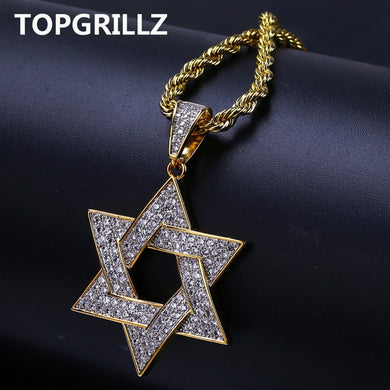 TOPGRILLZ Men Gold Color Plated Necklace Micro Pave Iced Out CZ Stone