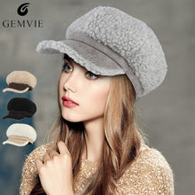 Load image into Gallery viewer, Winter Hats Women Plush Warm Berets Cap Solid