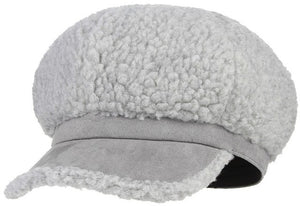 Winter Hats Women Plush Warm Berets Cap Solid