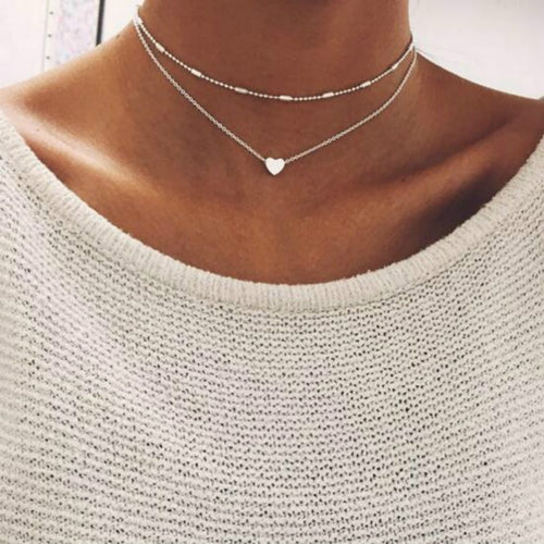 Love Heart Choker Necklace