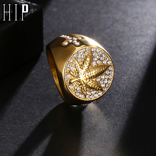 Iced Out Bling Gold Color Ring